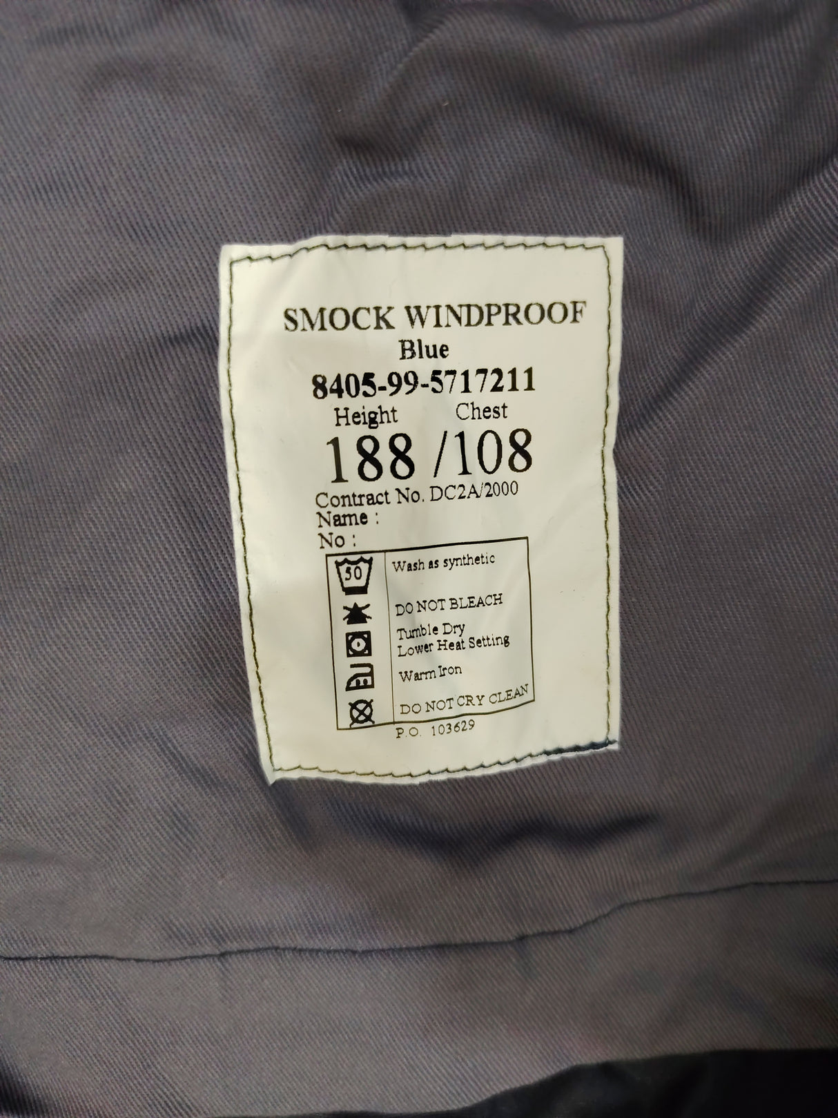 British Military Royal Navy Flight Deck Windproof Ventile Smock