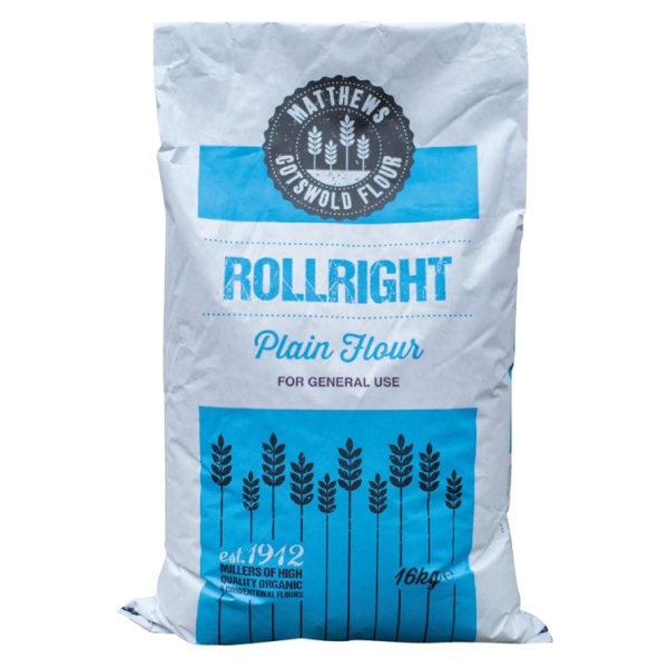 16kg Matthews Cotswold Flour Rollright Plain Flour - Bulk Food Ration Storage