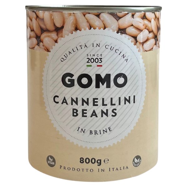800g Gomo Cannellini Beans in Brine - Bulk Food Ration Storage