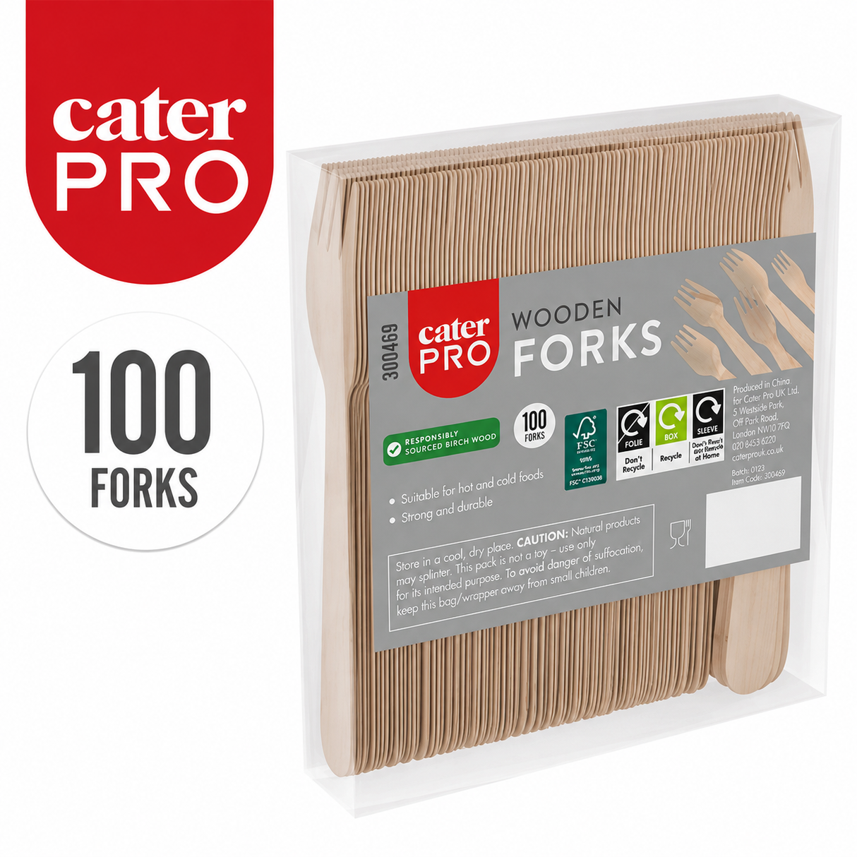 CaterPro 100 Wooden Forks