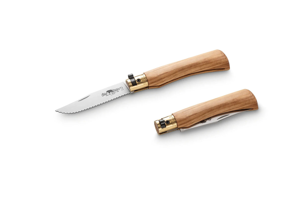 Antonini Old Bear Medium Olive Stainless Serrated Folding Knife