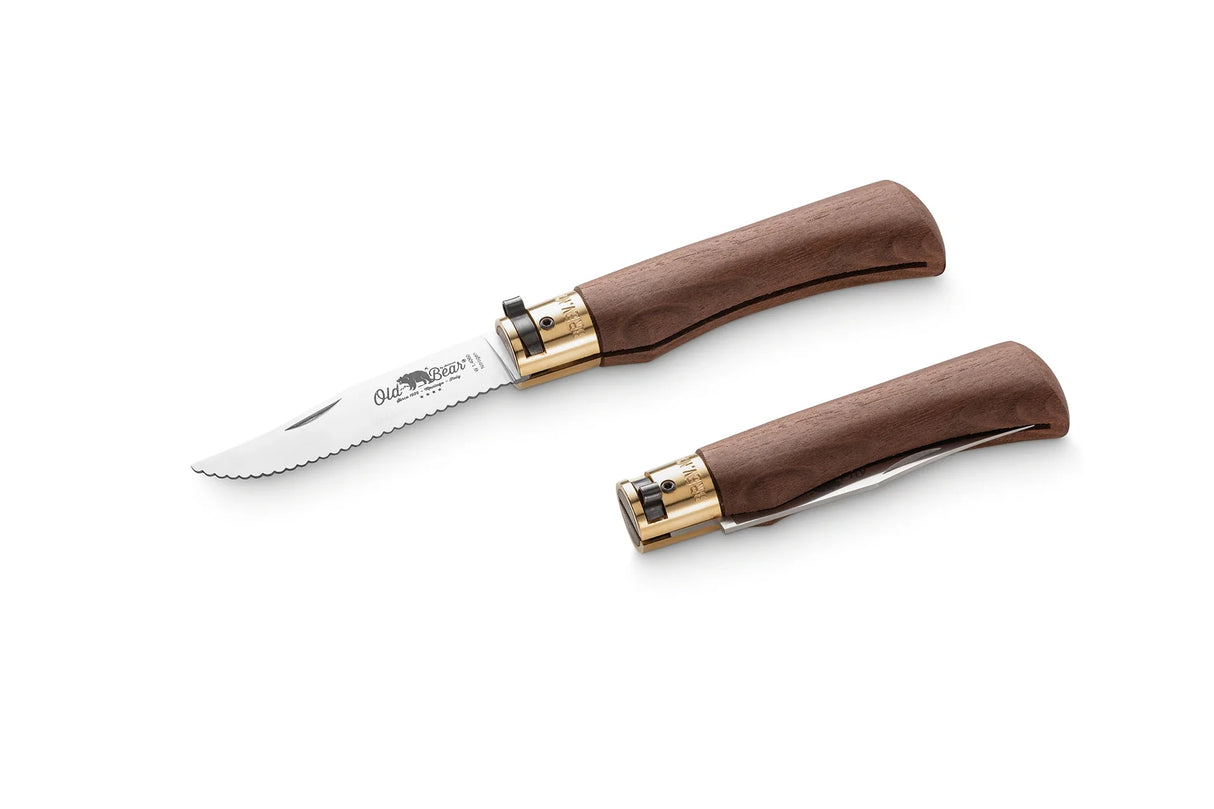 Antonini Old Bear Walnut Large Stainless Serrated Folding Knife