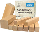 Set of 10 Beavercraft Basswood Carving Block Set