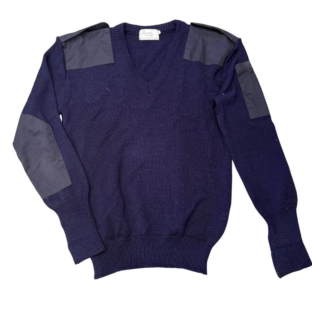 British Military Men's Navy V-Neck Sweater Jumper