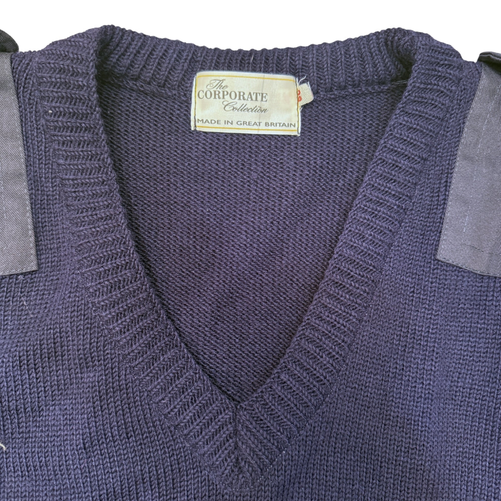British Military Men's Navy V-Neck Sweater Jumper