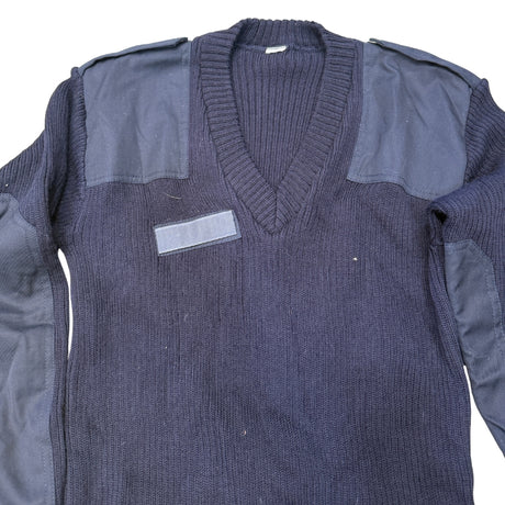 British Royal Navy Blue Wool Thermal Crew Neck Jumper