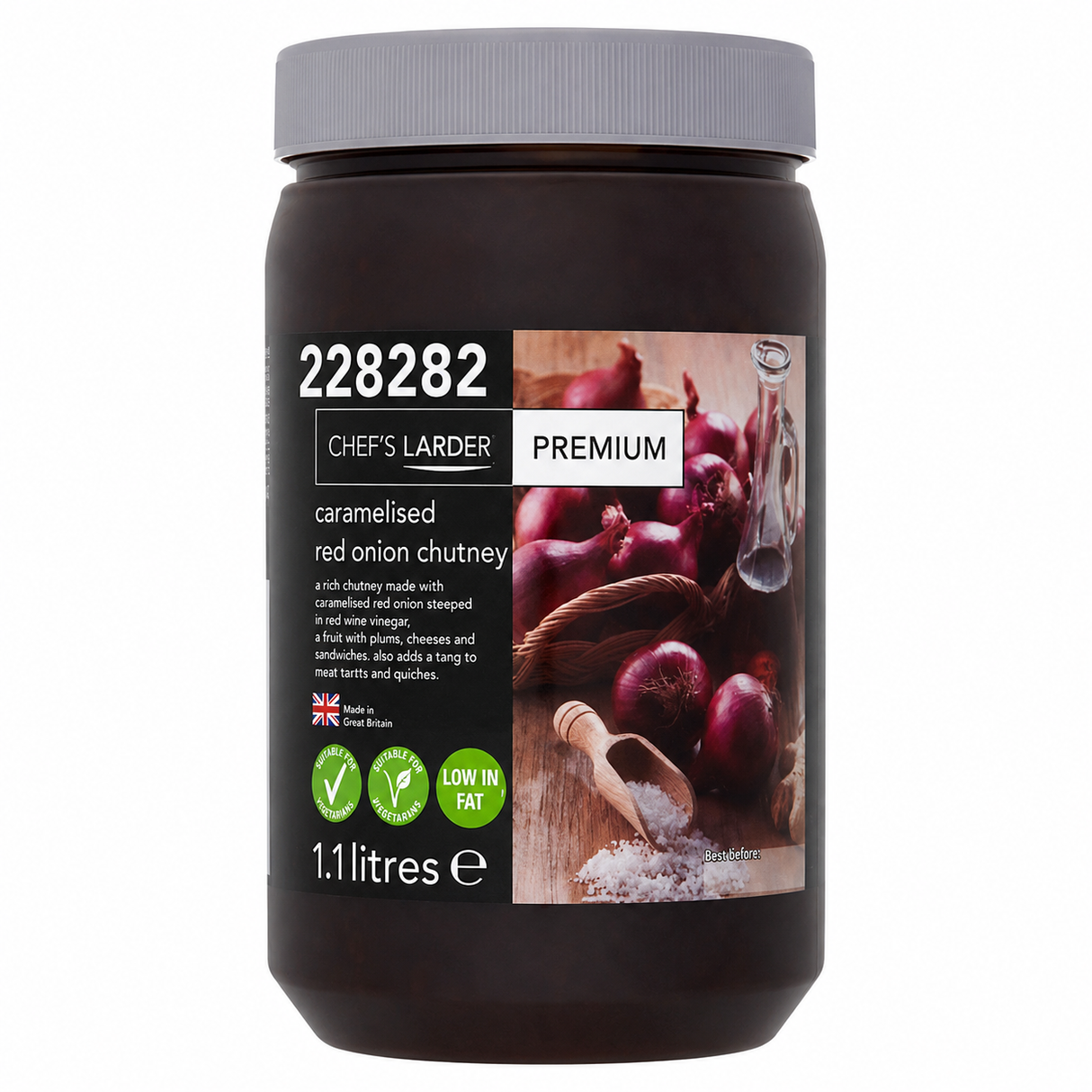 Chef's Larder Premium Caramelised Red Onion Chutney 1.1 Litre - Bulk Food Ration Storage