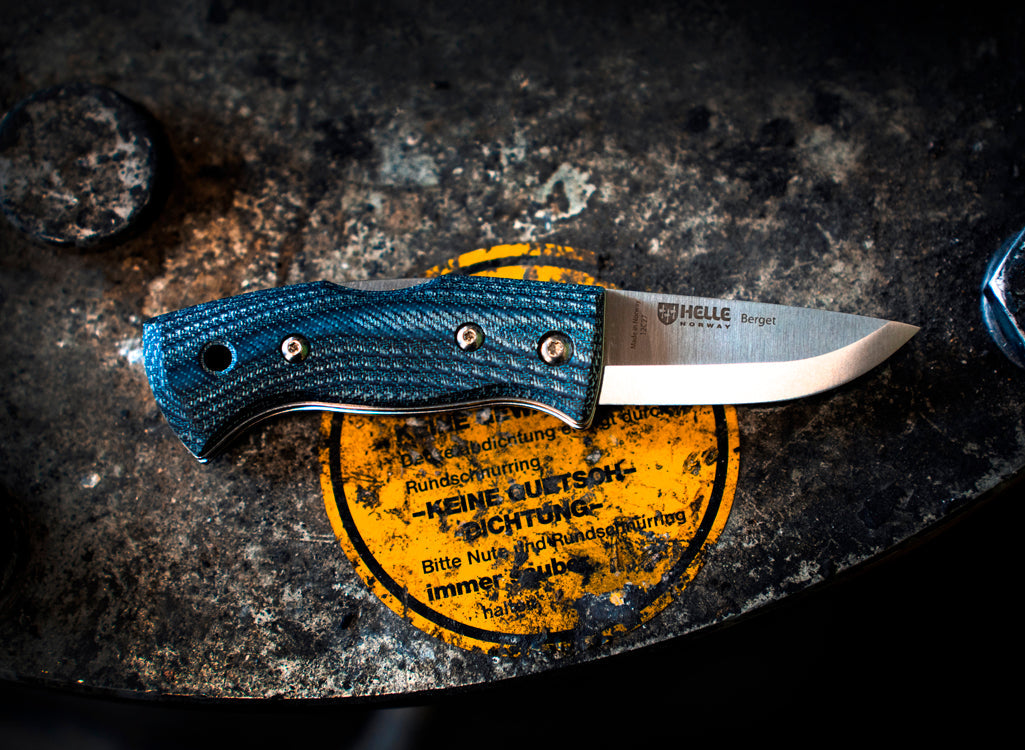 Helle Berget Folding Lock Knife - Denim