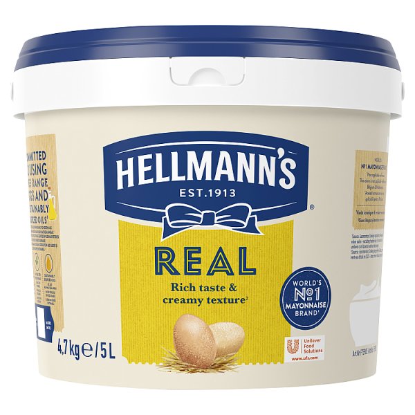 Hellmann's Real Mayonnaise 5 Litre - Bulk Food Ration Storage