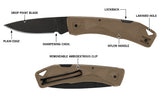 Gerber LST Ultra Folding Lock Knife Coyote - Brown