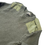 British Military Men's Heavy Knit Olive Round Neck Jersey Jumper