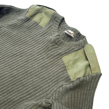 British Military Men's Heavy Knit Olive Round Neck Jersey Jumper