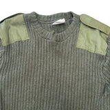 British Military Men's Heavy Knit Olive Round Neck Jersey Jumper