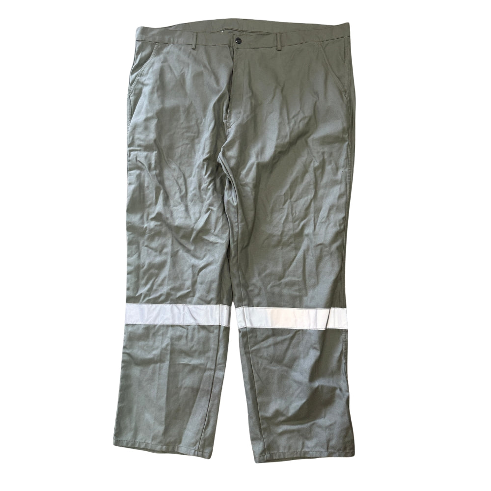 British Military Grey Men's Workwear Trousers with Reflective Safety Strips