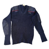 Royal Mail Men's Navy Wool V-Neck Sweater