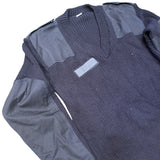 British Royal Navy Blue Wool Thermal Crew Neck Jumper