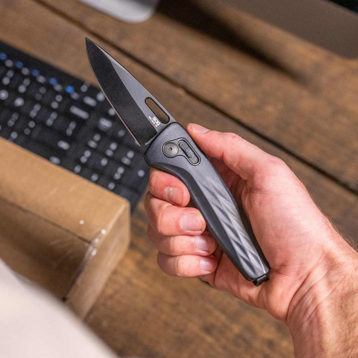 SOG One-Zero XR Black Folding Knife
