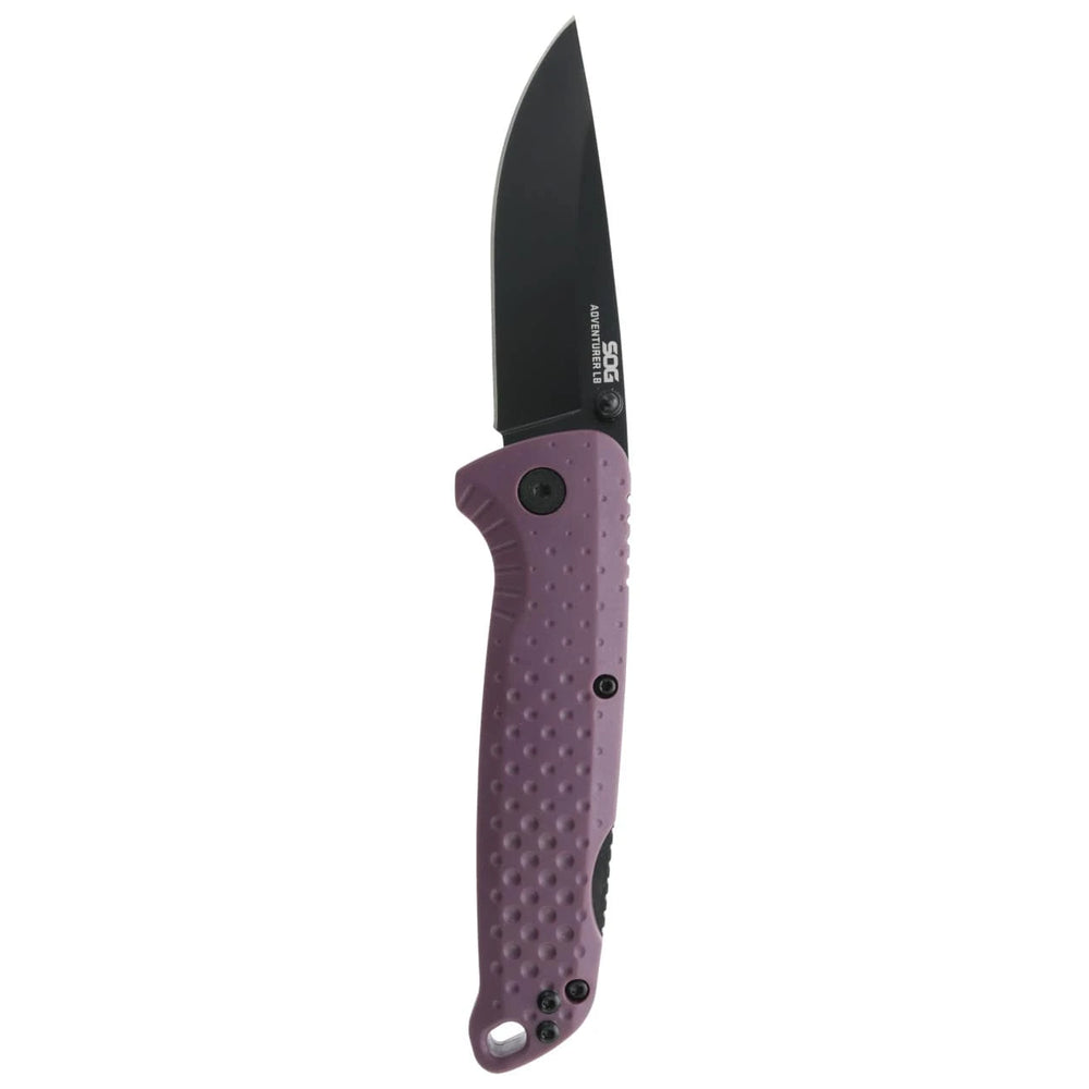 SOG Adventurer LB Black Folding Knife Dusk Purple