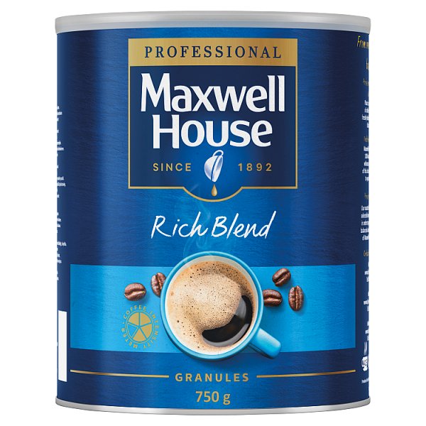 750g Maxwell House Professional Rich Blend Granules - Bulk Food Ration Storage