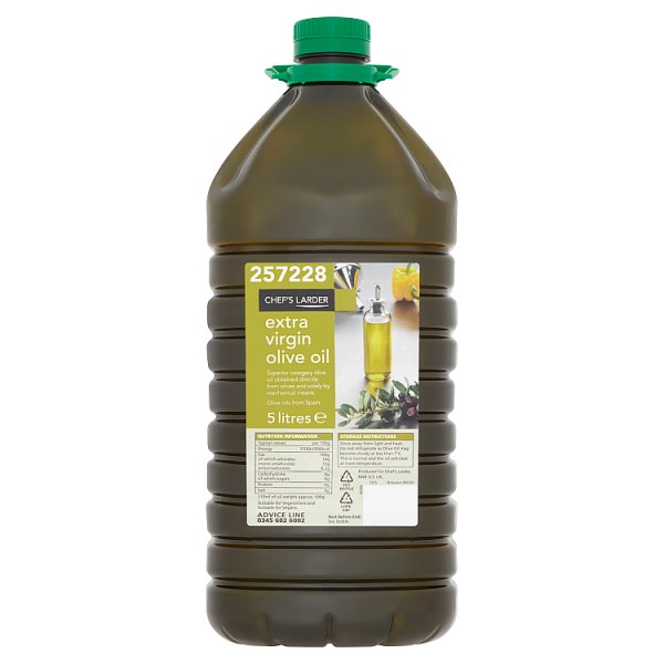 Chef's Larder Extra Virgin Olive Oil 5 Litre - Bulk Food Ration Storage