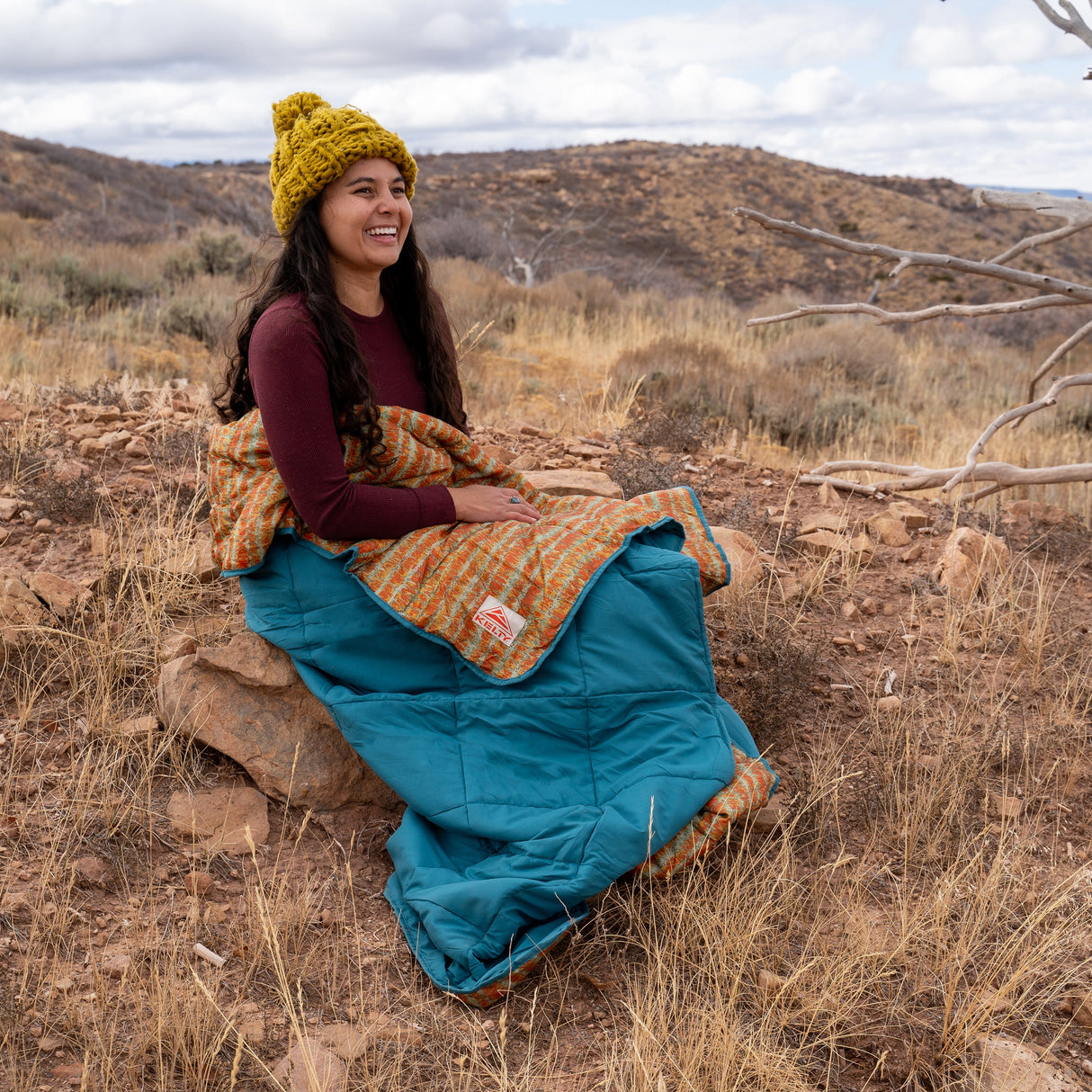 Kelty Biggie Blanket - Stormy Blue / Melted Stripes