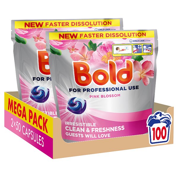 Bold Professional All-in-1 Detergent Pods Pink Blossom, 100 washes