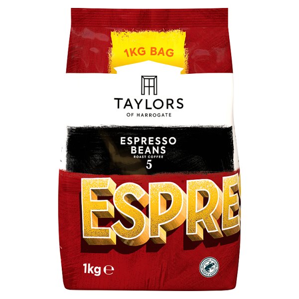 1kg Taylors of Harrogate Espresso Roast Coffee Beans - Bulk Food Ration Storage