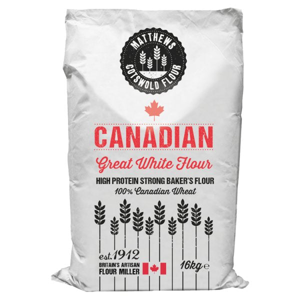 16kg Matthews Cotswold Flour Canadian Great White Flour - Bulk Food Ration Storage
