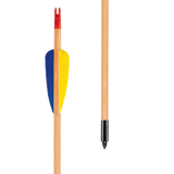 EK Archery Black Point Natural Wooden Feather Arrows 30" - Pack Of 3