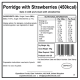 Expedition Foods Freeze Dried Meal Pouch - Breakfast Porridge With Strawberries - Various Sizes