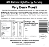 Expedition Foods Freeze Dried Meal Pouch - Breakfast Very Berry Muesli - Various Sizes