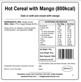 Expedition Foods Freeze Dried Meal Pouch - Hot Cereal With Mango - Various Sizes