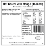 Expedition Foods Freeze Dried Meal Pouch - Hot Cereal With Mango - Various Sizes