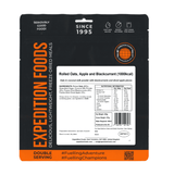 Expedition Foods Freeze Dried Meal Pouch - Rolled Oats Apple & Blackcurrant - Various Sizes