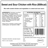 Expedition Foods Freeze Dried Meal Pouch - Sweet And Sour Chicken With Rice - Various Sizes