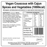 Expedition Foods Freeze Dried Meal Pouch - Vegan Couscous With Cajun Spices & Veg - Various Sizes