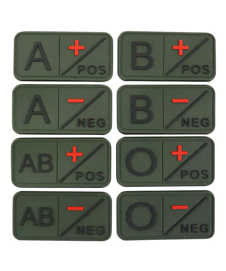 Kombat UK Tactical Blood Group Patch - Olive Green - B-