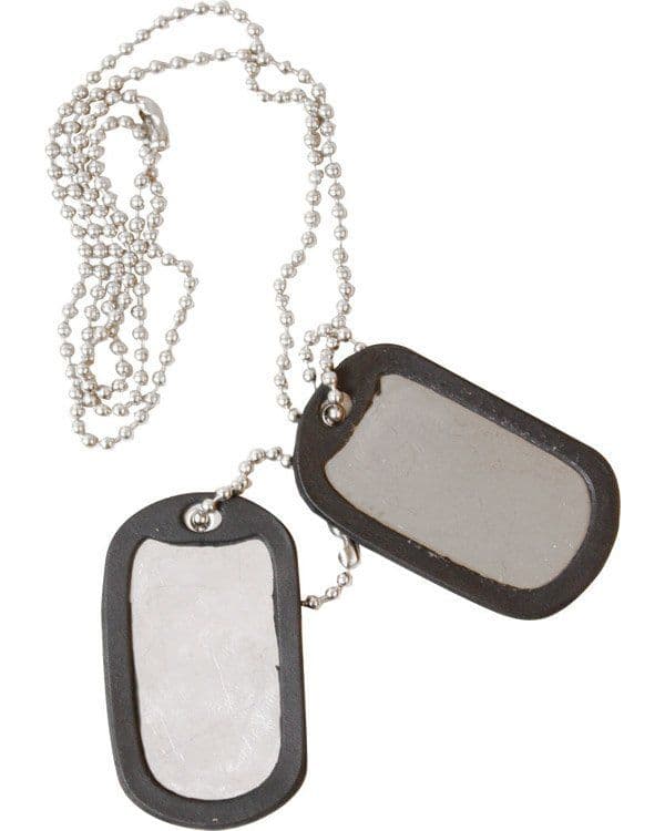 Kombat UK Military Style Dog Tags Necklace  Silver